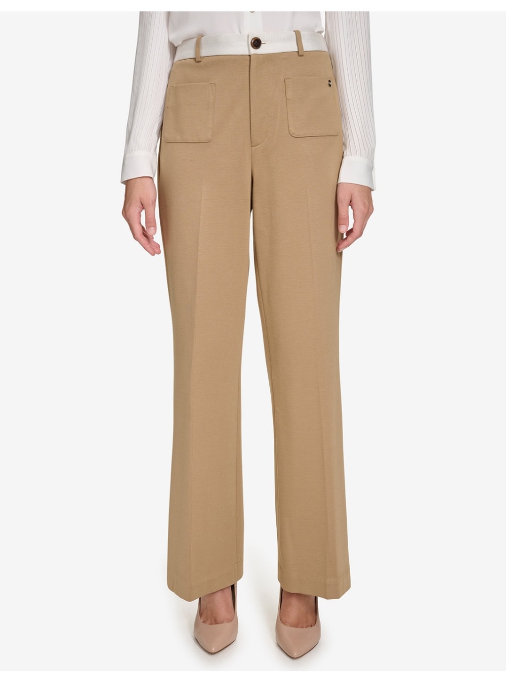 Tommy Hilfiger Colorblocked High-Rise Jersey Pants